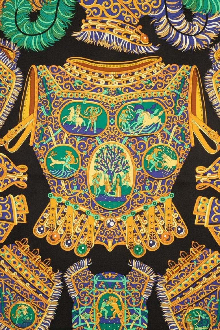 Hermès Silk Twill Square Scarf Illustrated with 