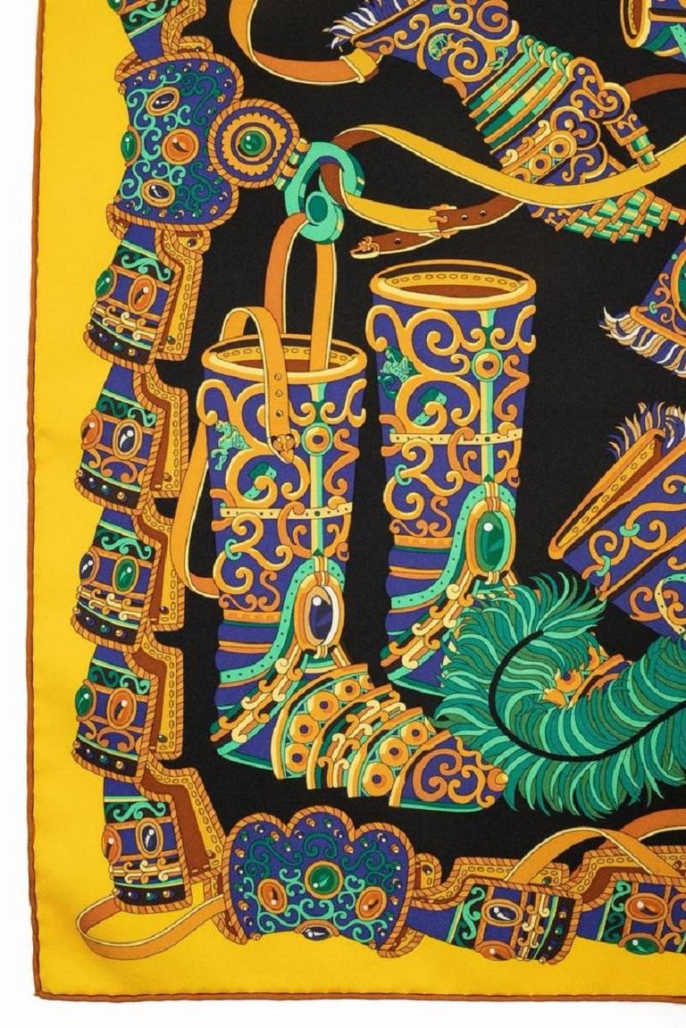 Hermès Silk Twill Square Scarf Illustrated with 
