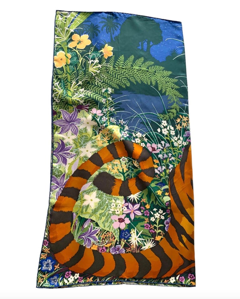 Foulard HERMÈS Carré 90 'TYGER TYGER' - Motif Tigre, 90x90 Cm, Avec Boîte