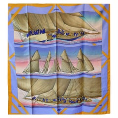 Vintage Hermes Silk Yachting Scarf “Raffles” by  Yannick Manier 1988