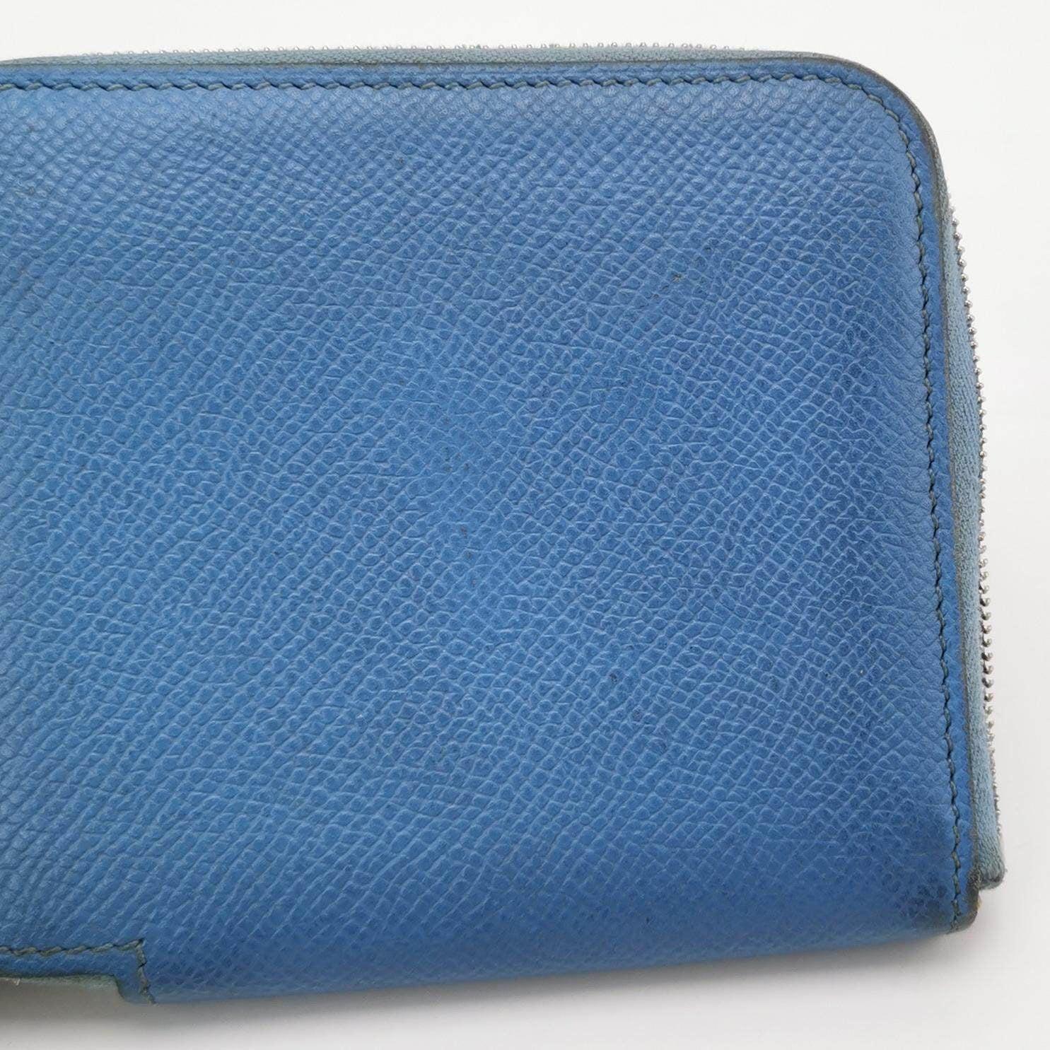 Hermes Silk'in Wallet Small Blue Leather For Sale 6