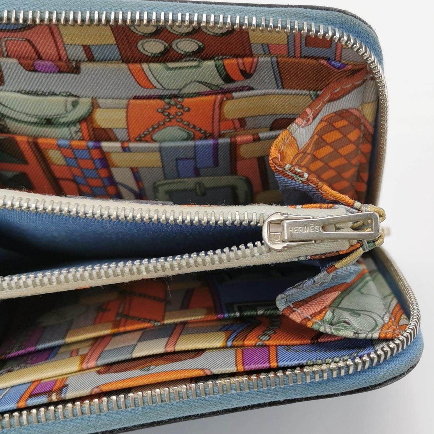 Hermes Silk'in Wallet Small Blue Leather For Sale 3