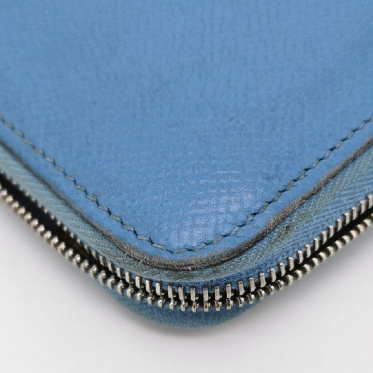 Hermes Silk'in Wallet Small Blue Leather For Sale 4