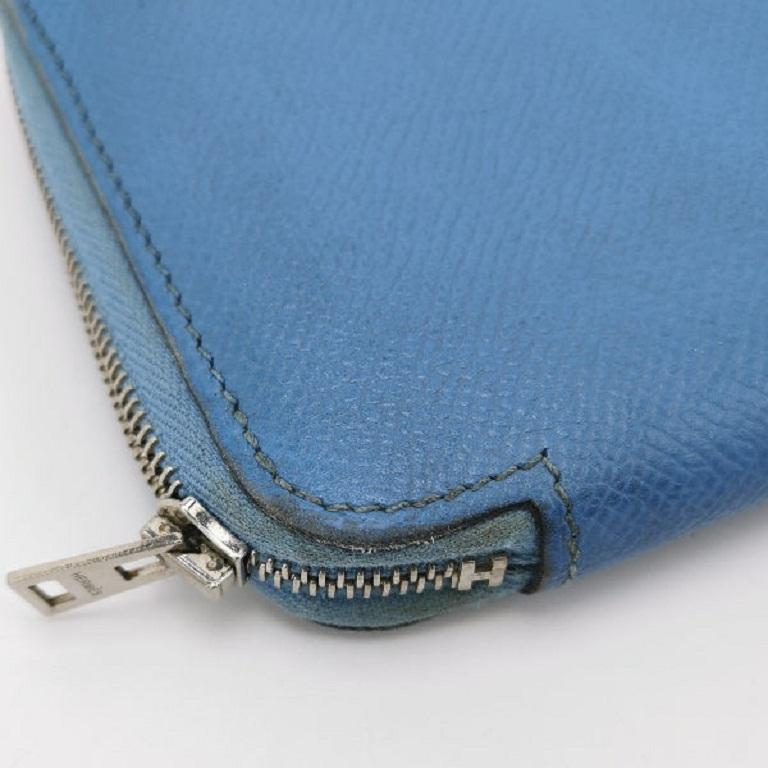 Hermes Silk'in Wallet Small Blue Leather For Sale 5