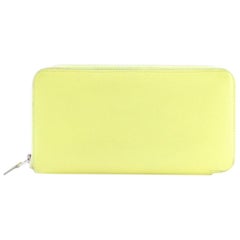 Hermès Silk'in Zip Around Wallet 216135 Soufre Yellow Leather Clutch