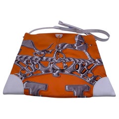 Hermes Silky City 33 Vif Argent Orange Silk Leather White Bag PHW