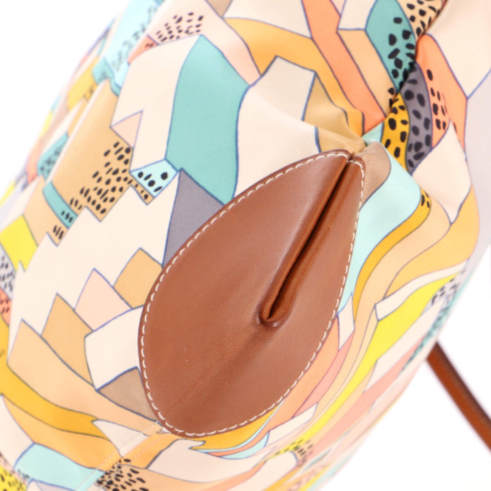 Hermes Silky City Bag Printed Silk and Leather GM 1