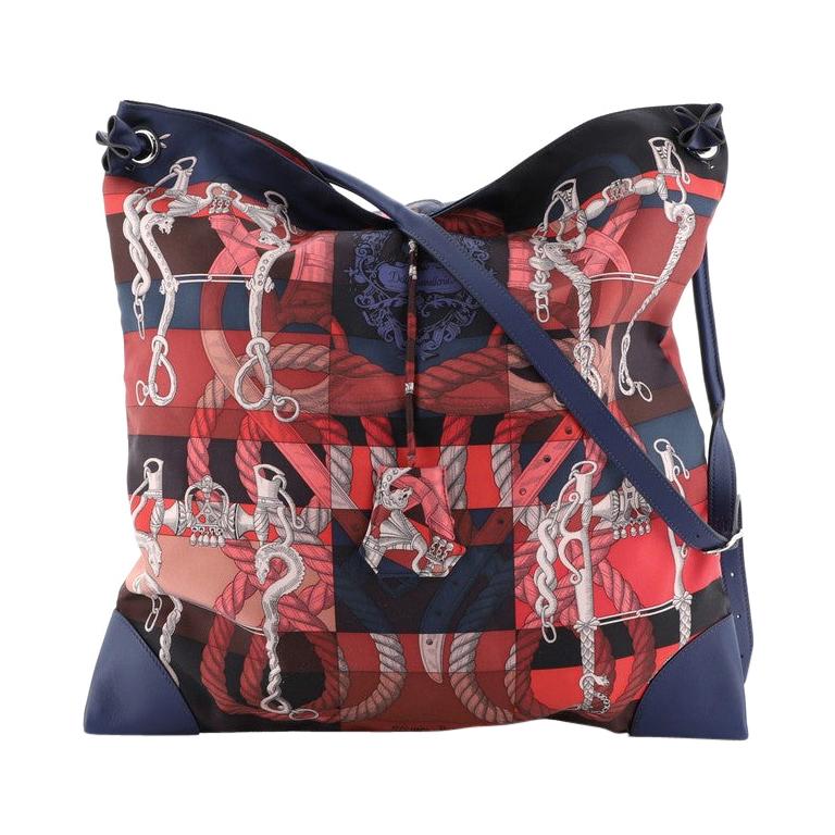 Hermes Silky City Bag Printed Silk and Leather GM