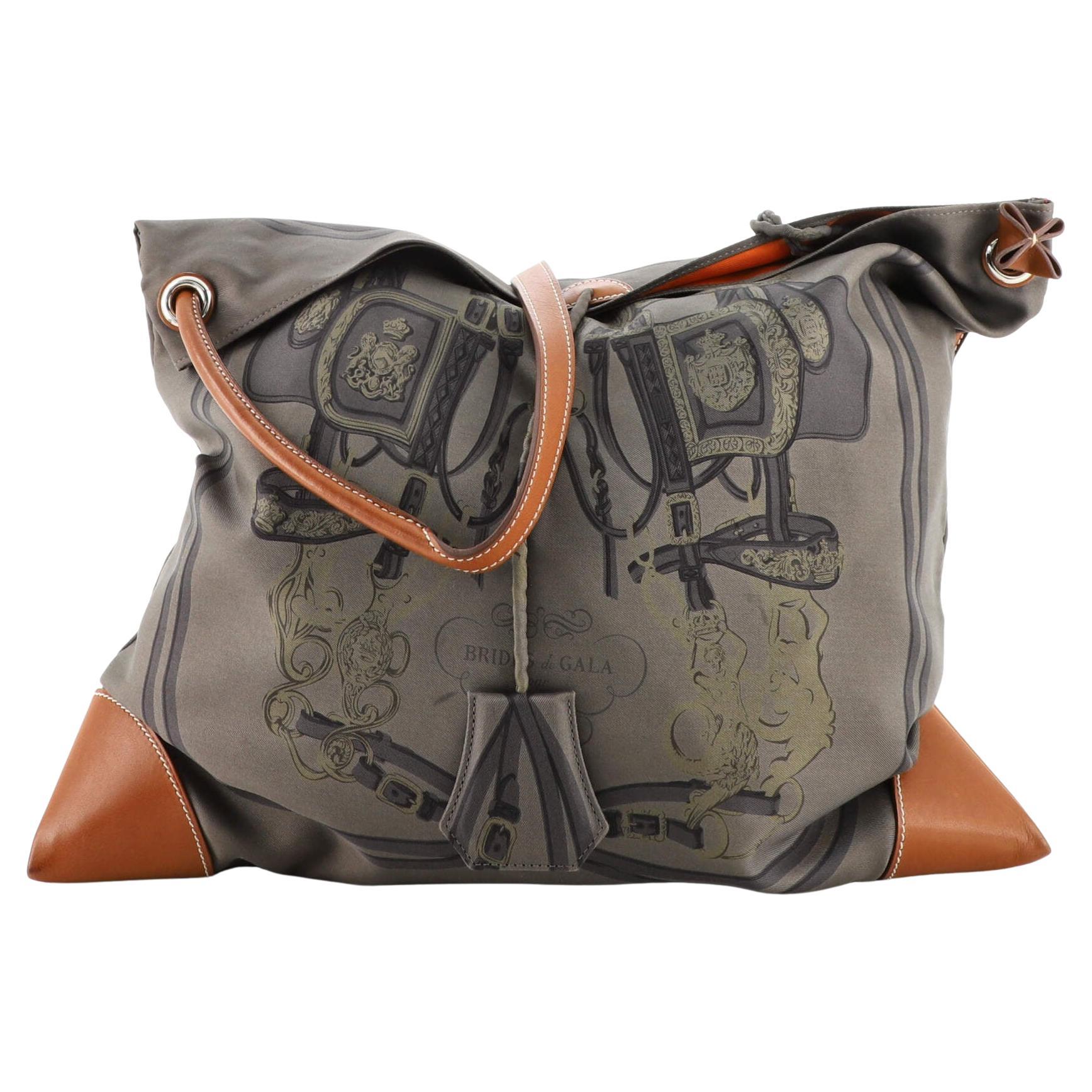 Hermes Silky City Bag Printed Silk and Leather GM