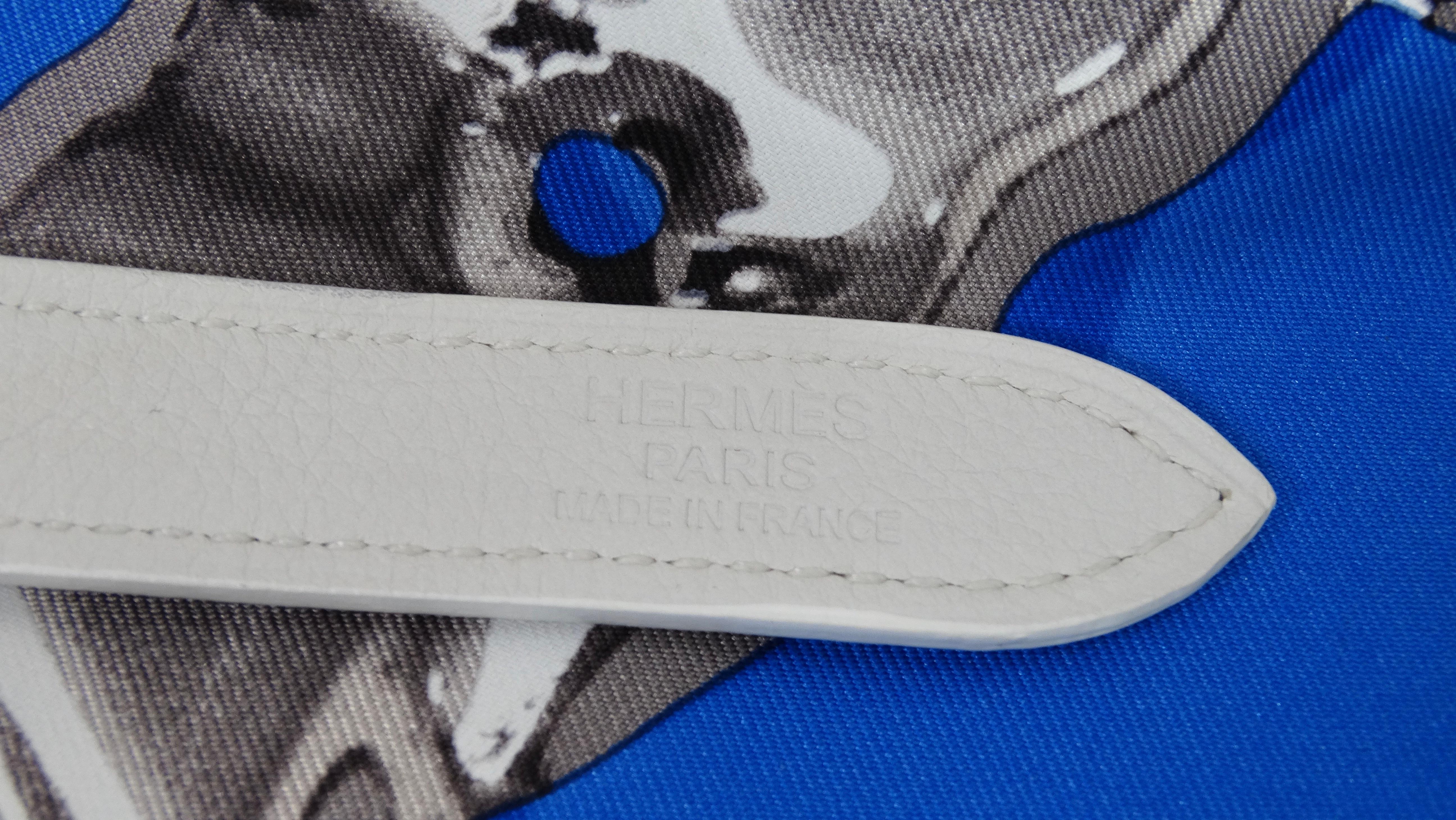 Hermes Silky City Bag Soie imprimée et cuir PM en vente 6