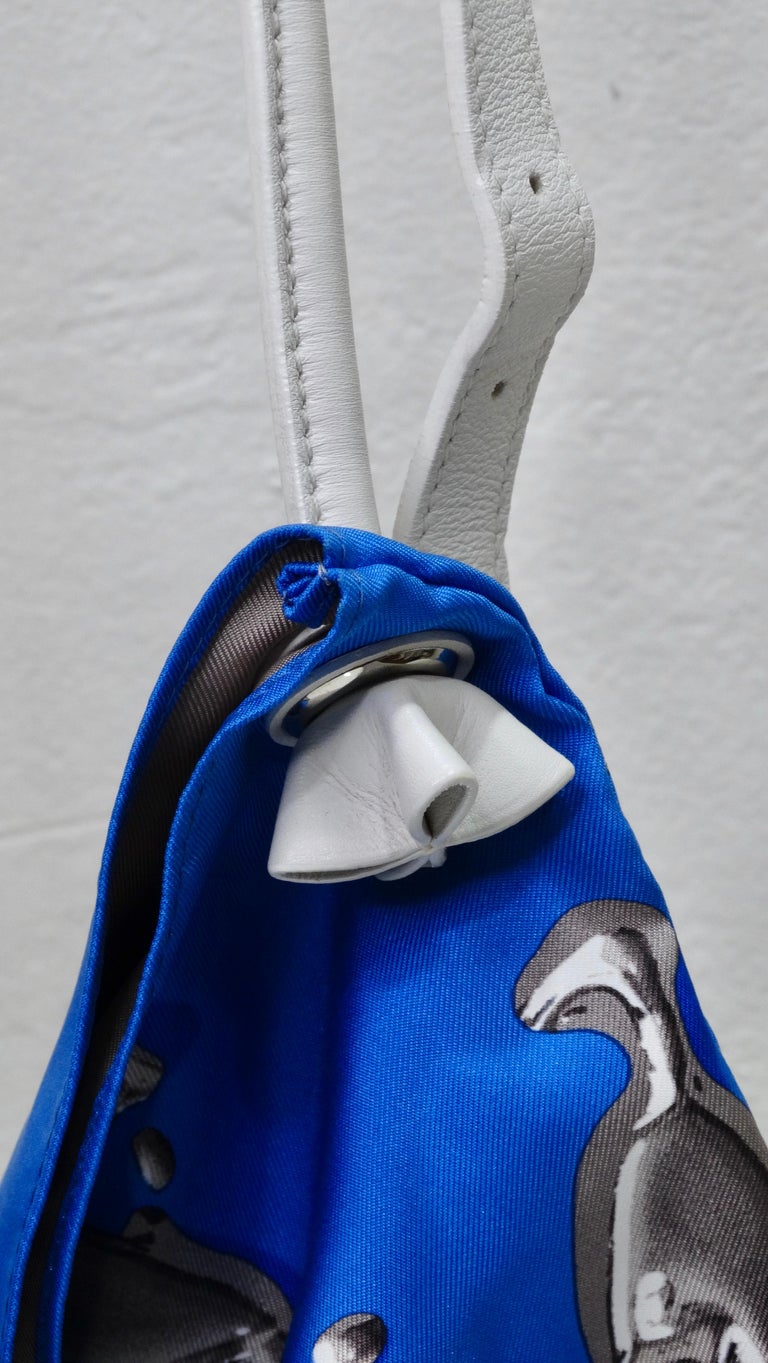 Hermes Silky City Bag Printed Silk and Leather PM For Sale at 1stDibs