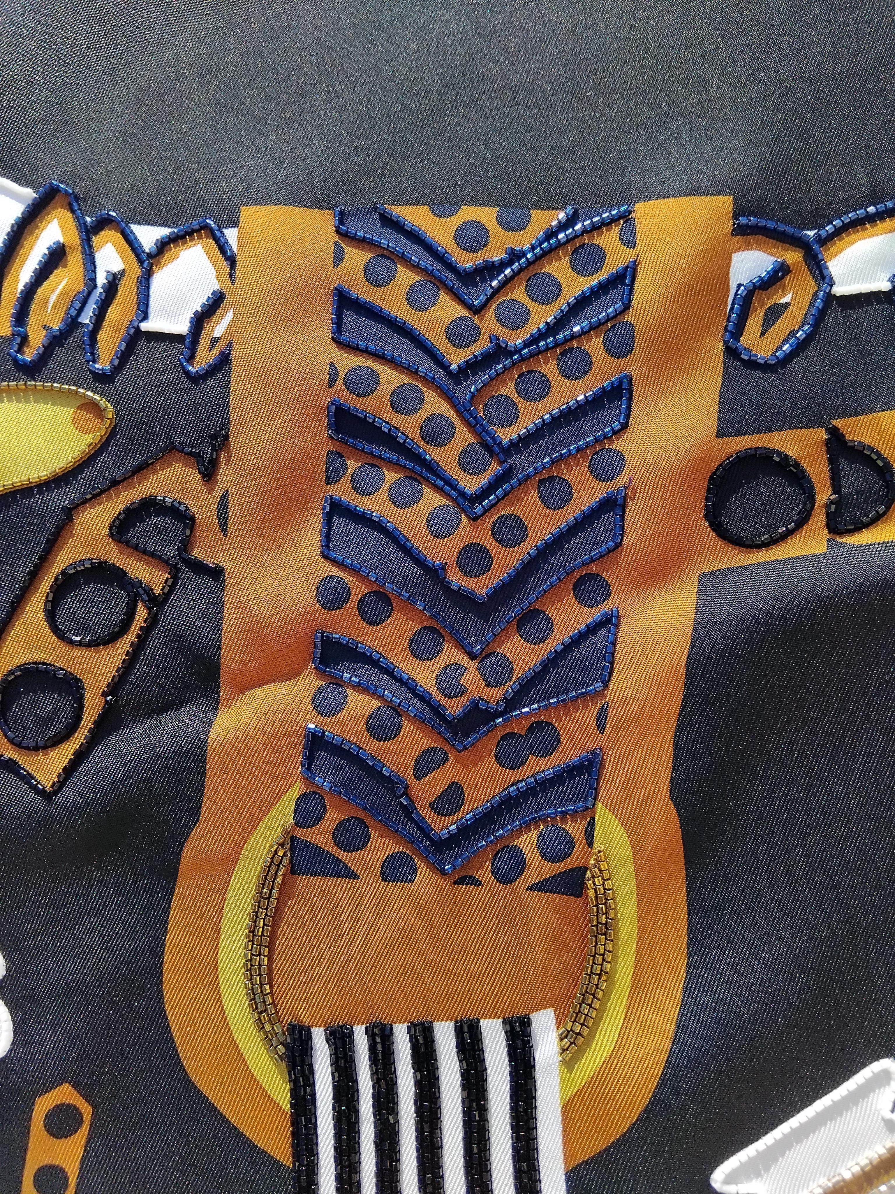 Hermès Silla De Gaucho Embroidered Silk Scarf Limited Edition 86 cm For Sale 10