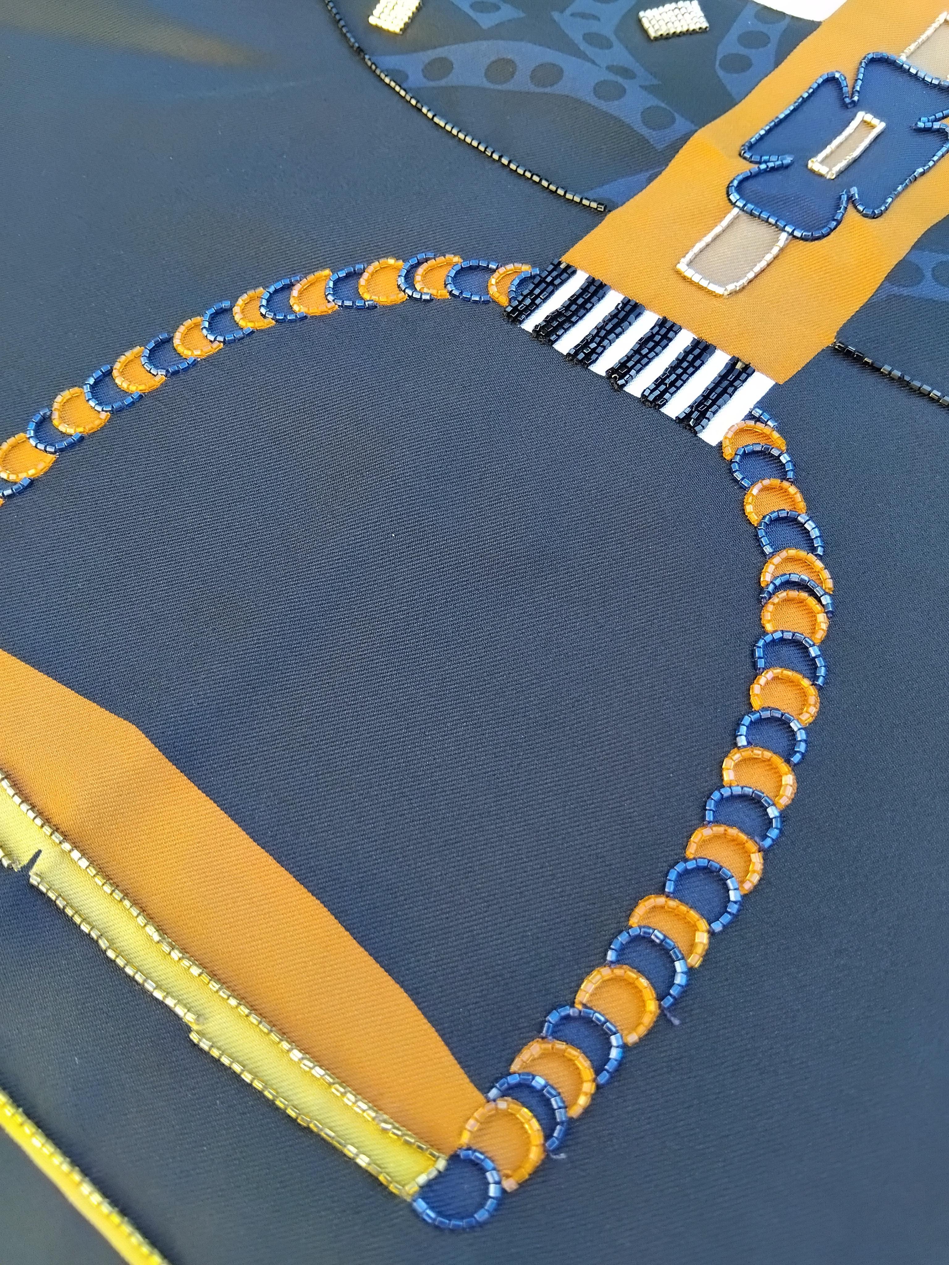 Hermès Silla De Gaucho Embroidered Silk Scarf Limited Edition 86 cm For Sale 1