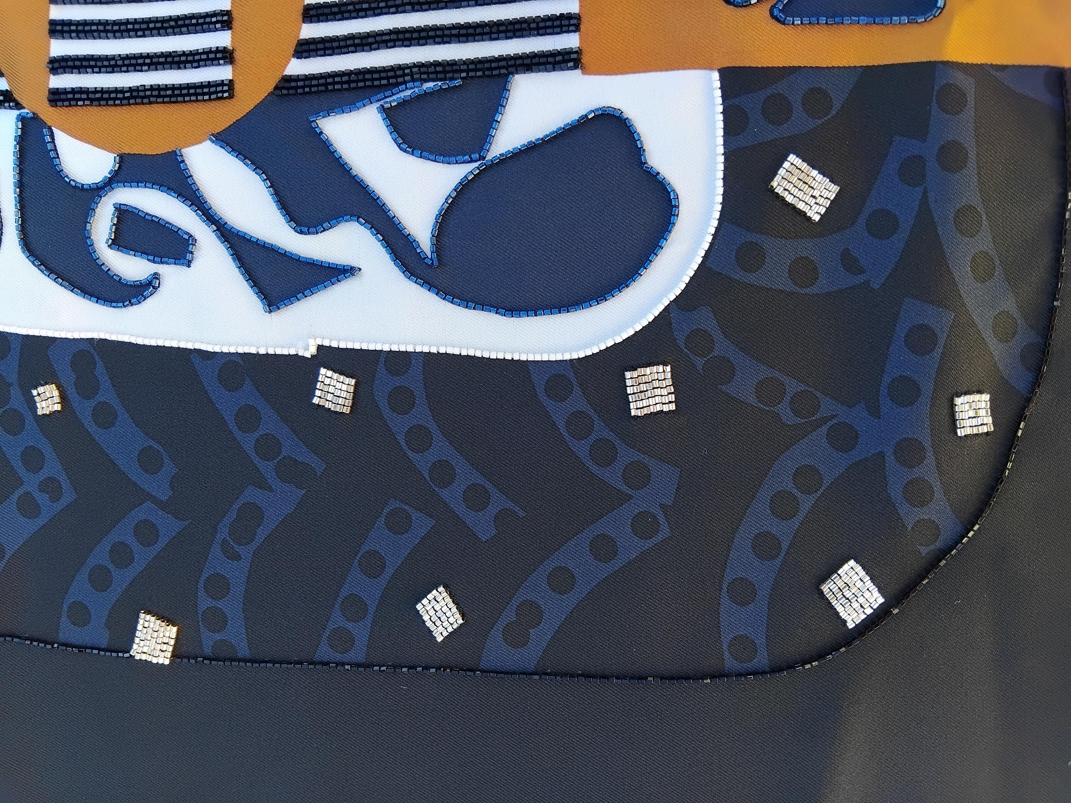 Hermès Silla De Gaucho Embroidered Silk Scarf Limited Edition 86 cm For Sale 2