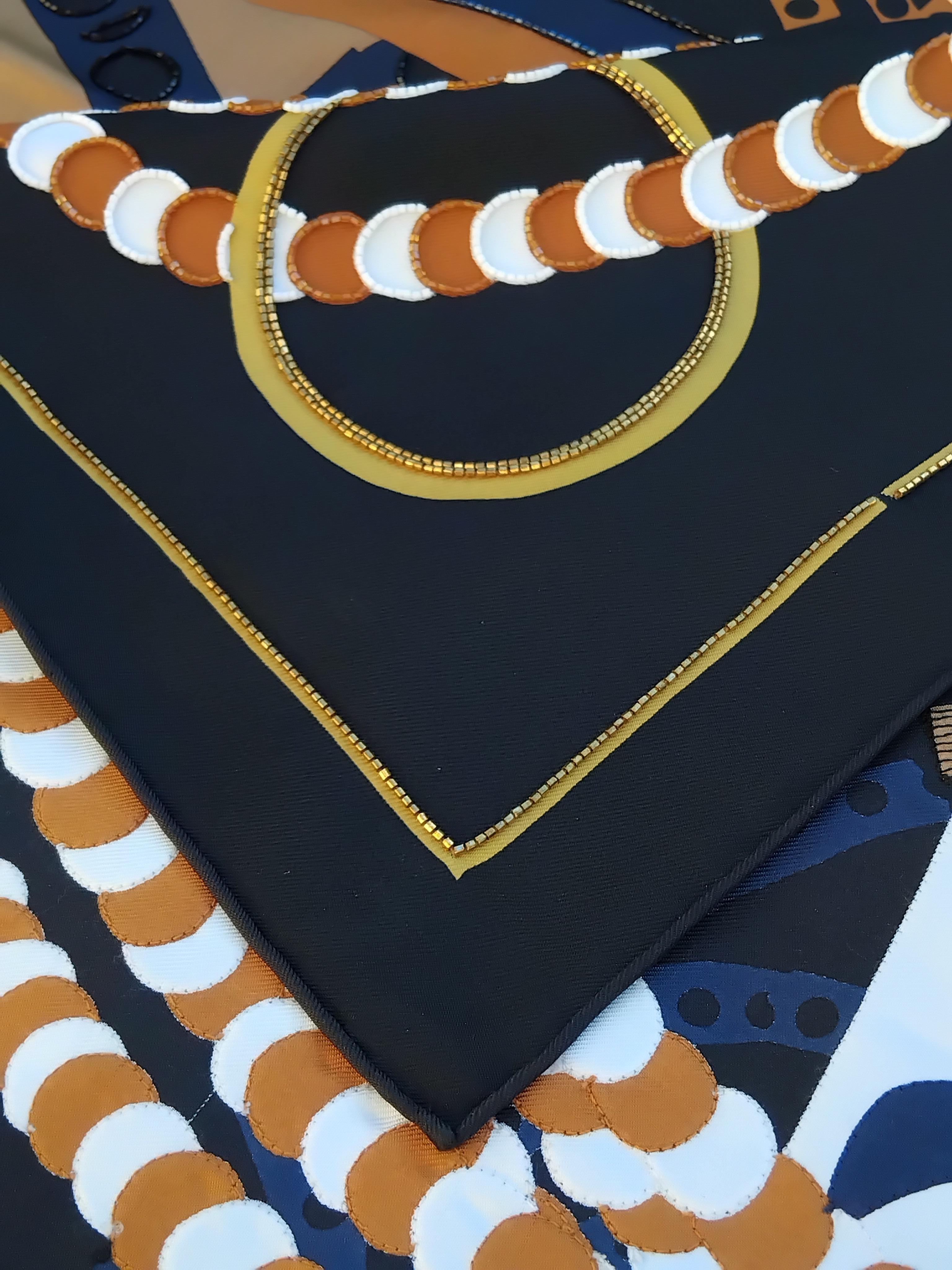 Hermès Silla De Gaucho Embroidered Silk Scarf Limited Edition 86 cm For Sale 5