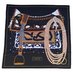 Hermès Silla De Gaucho Sciarpa di seta ricamata Edizione Limitata 86 cm