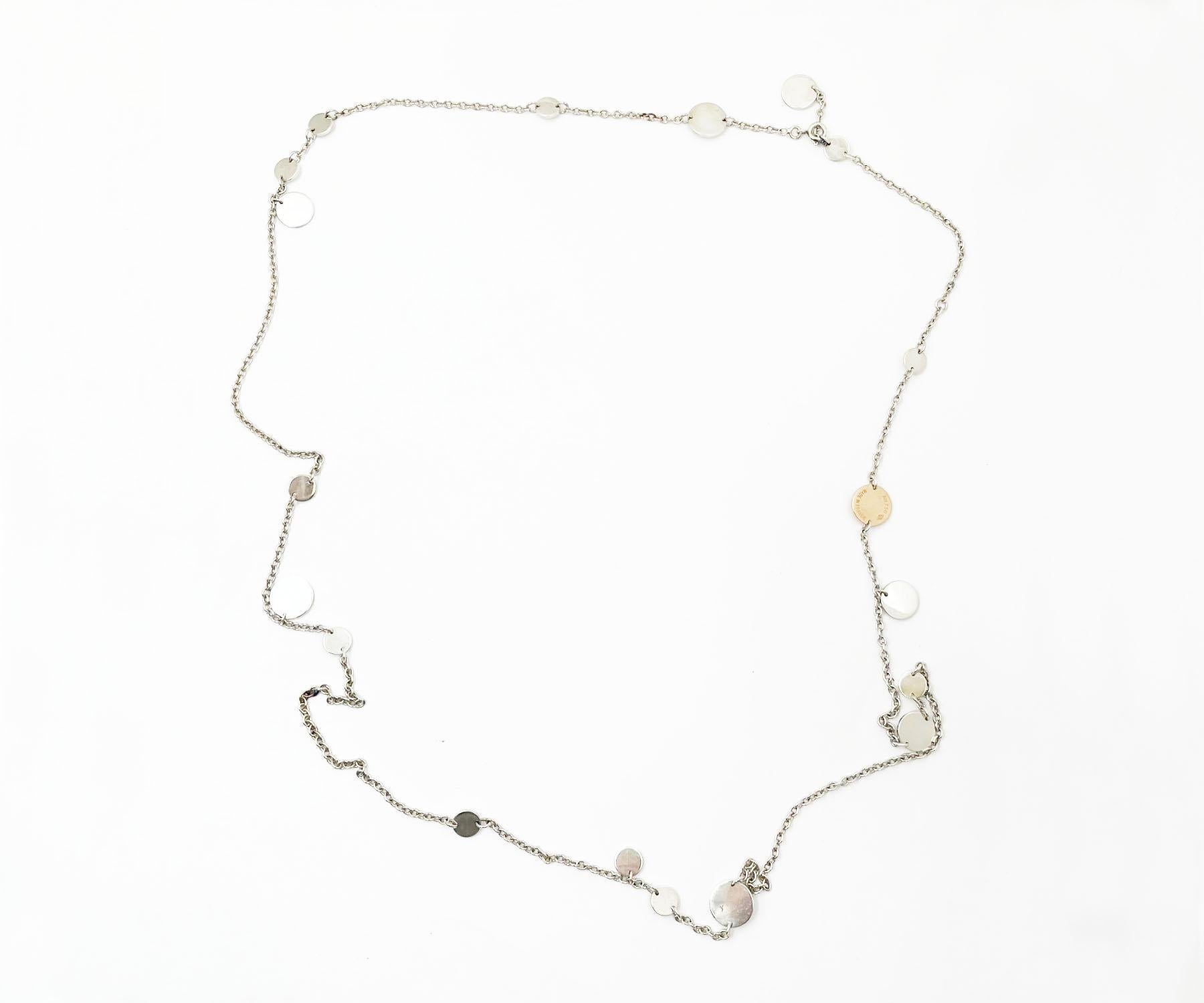 Hermes Silver 925 Gold 750 Confetti Necklace In Excellent Condition For Sale In Pasadena, CA