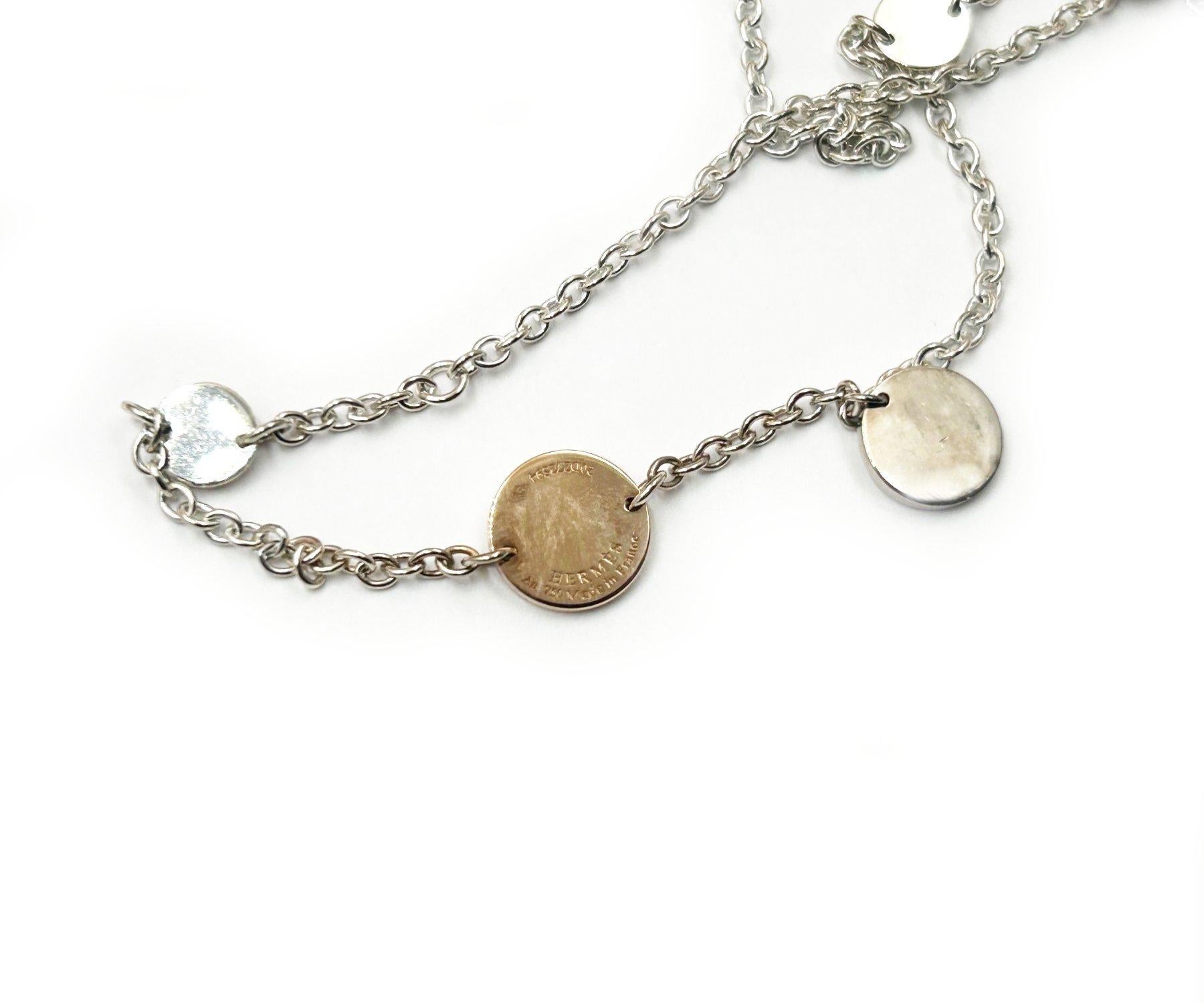 Hermes Silver 925 Gold 750 Confetti Necklace For Sale 1