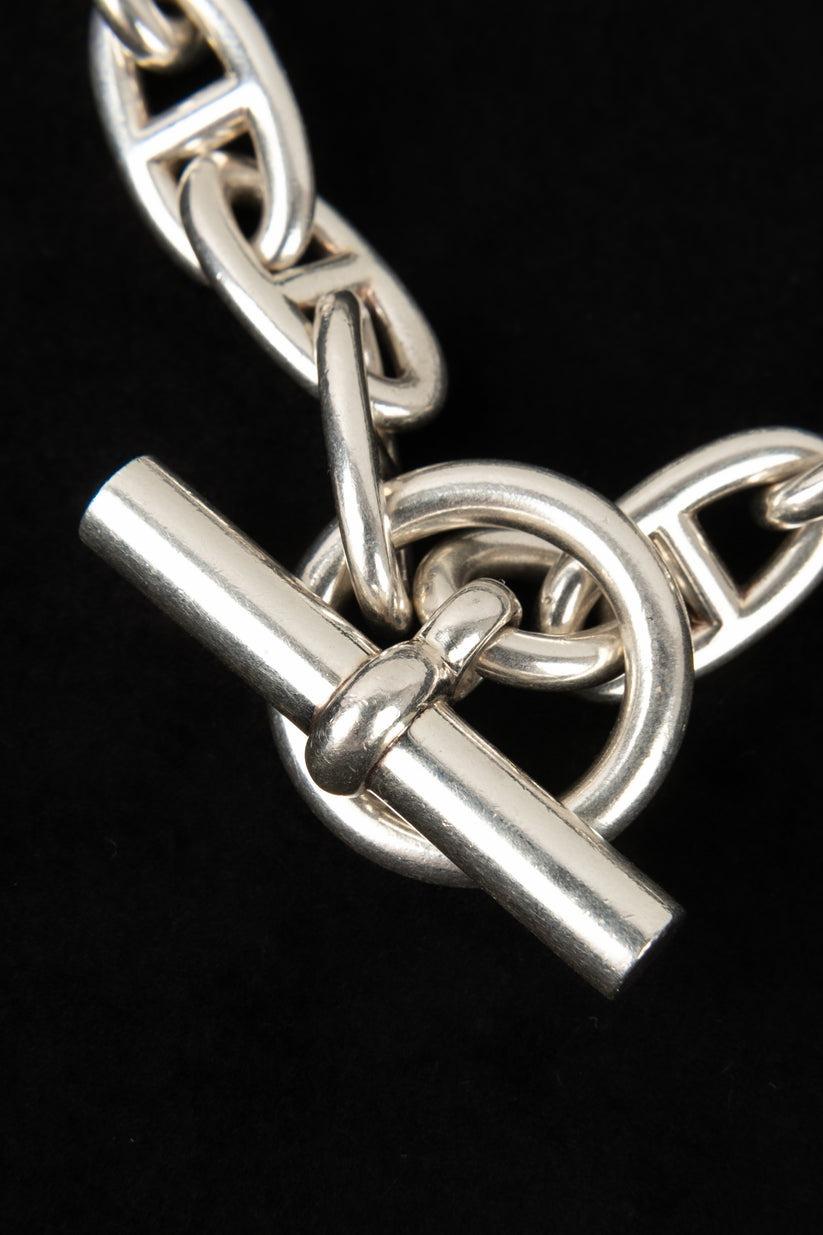 Women's Hermès Silver Anchor Chain Bracelet For Sale