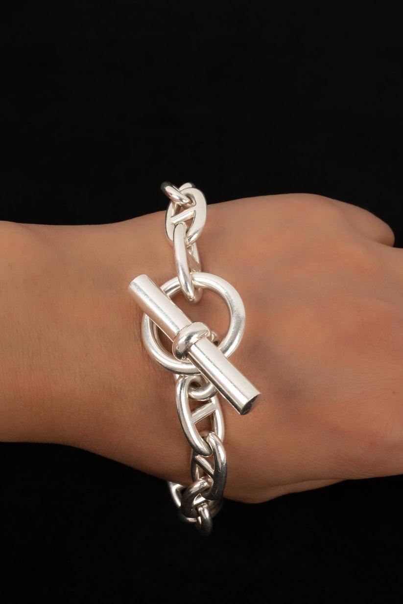 Hermès Silber Anker Kette Armband im Angebot 1