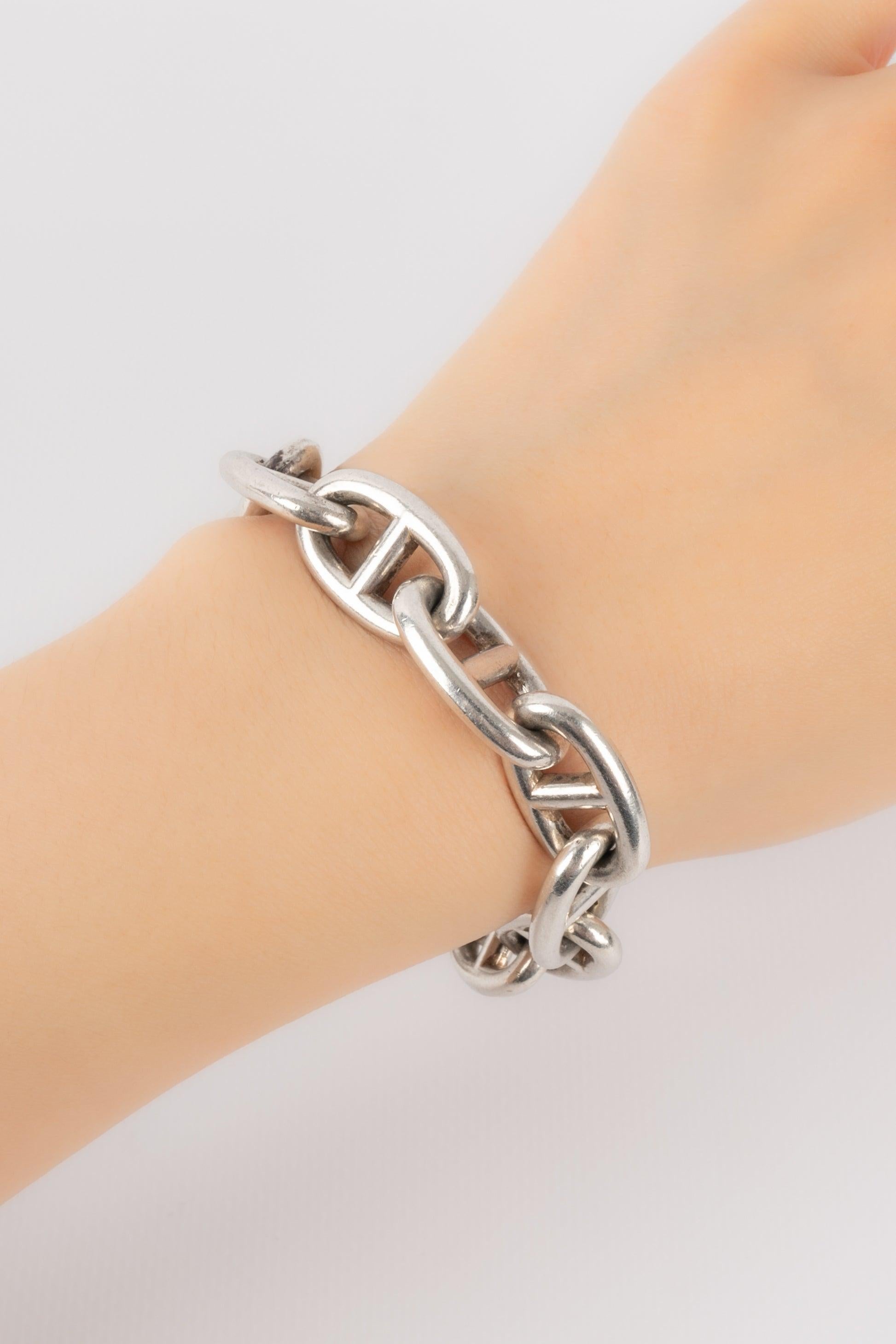 Hermès Silver Anchor Chain Bracelet For Sale 1