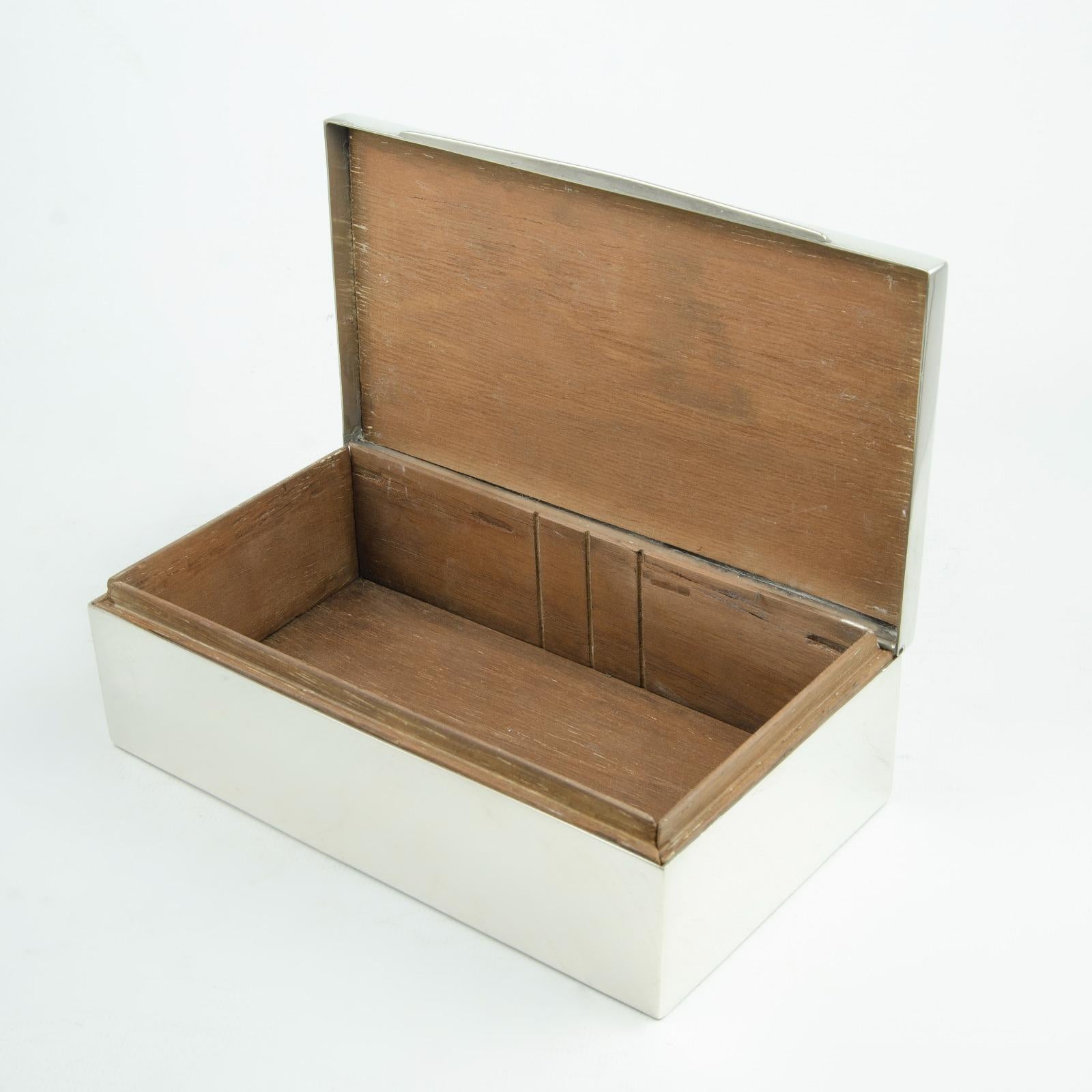 Mid-Century Modern Hermes Silver and Gold Plated Cigarette Box