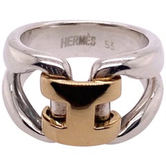 Bague Hermès en argent et or