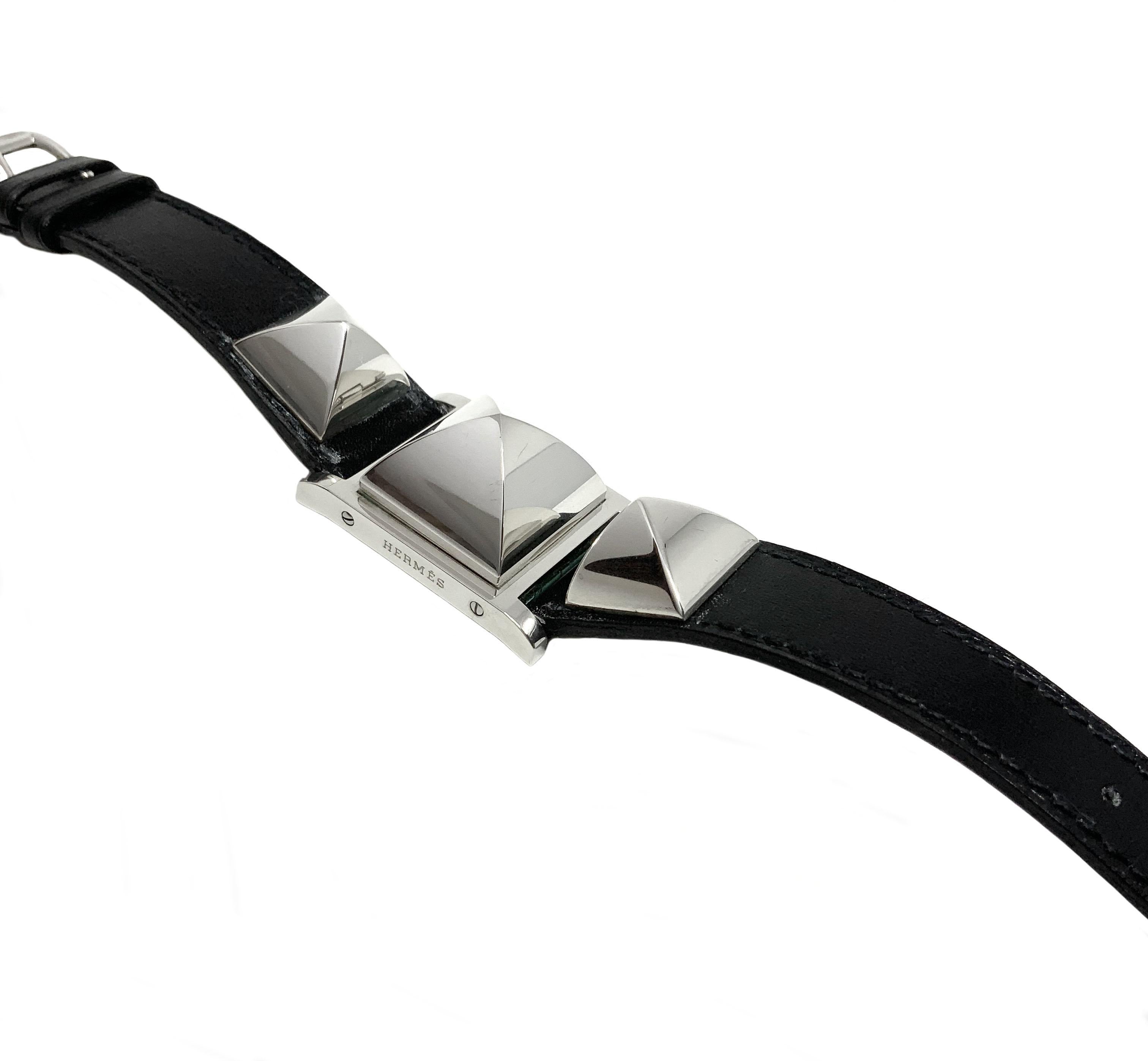 Hermès Silver and Stainless Steel Medor Watch For Sale at 1stDibs ...