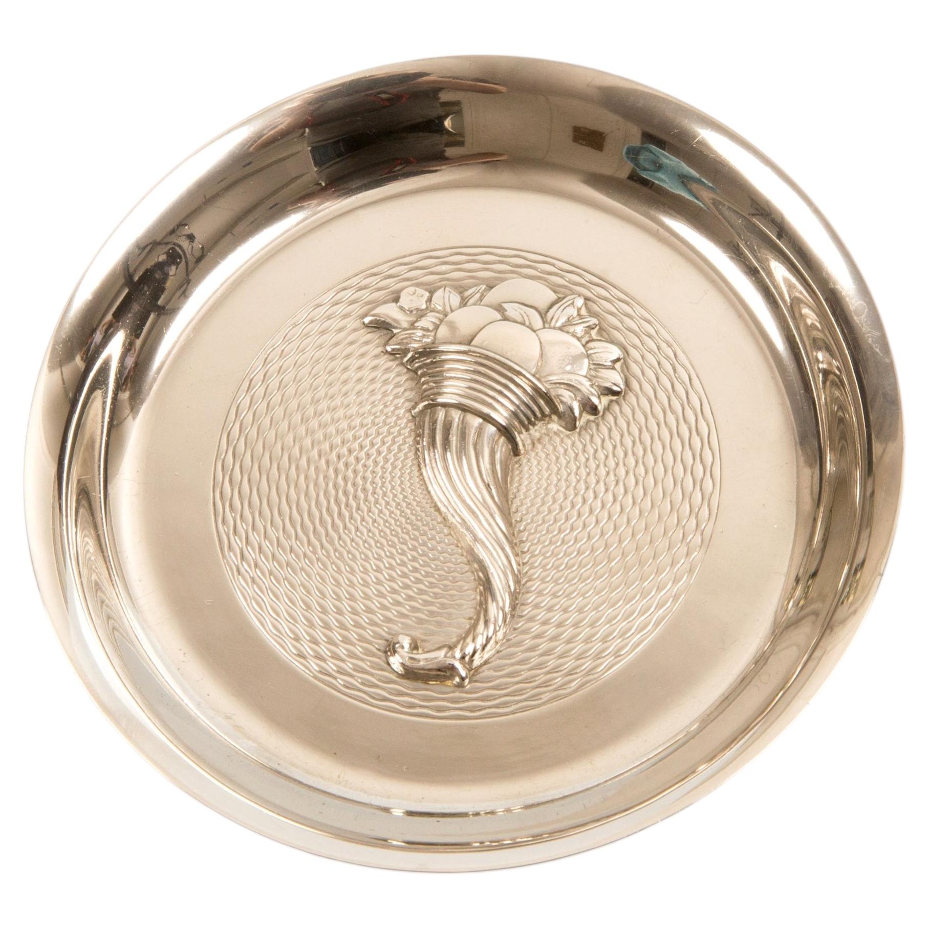 Hermes Silver Ashtray Organizer Cornucopia For Sale