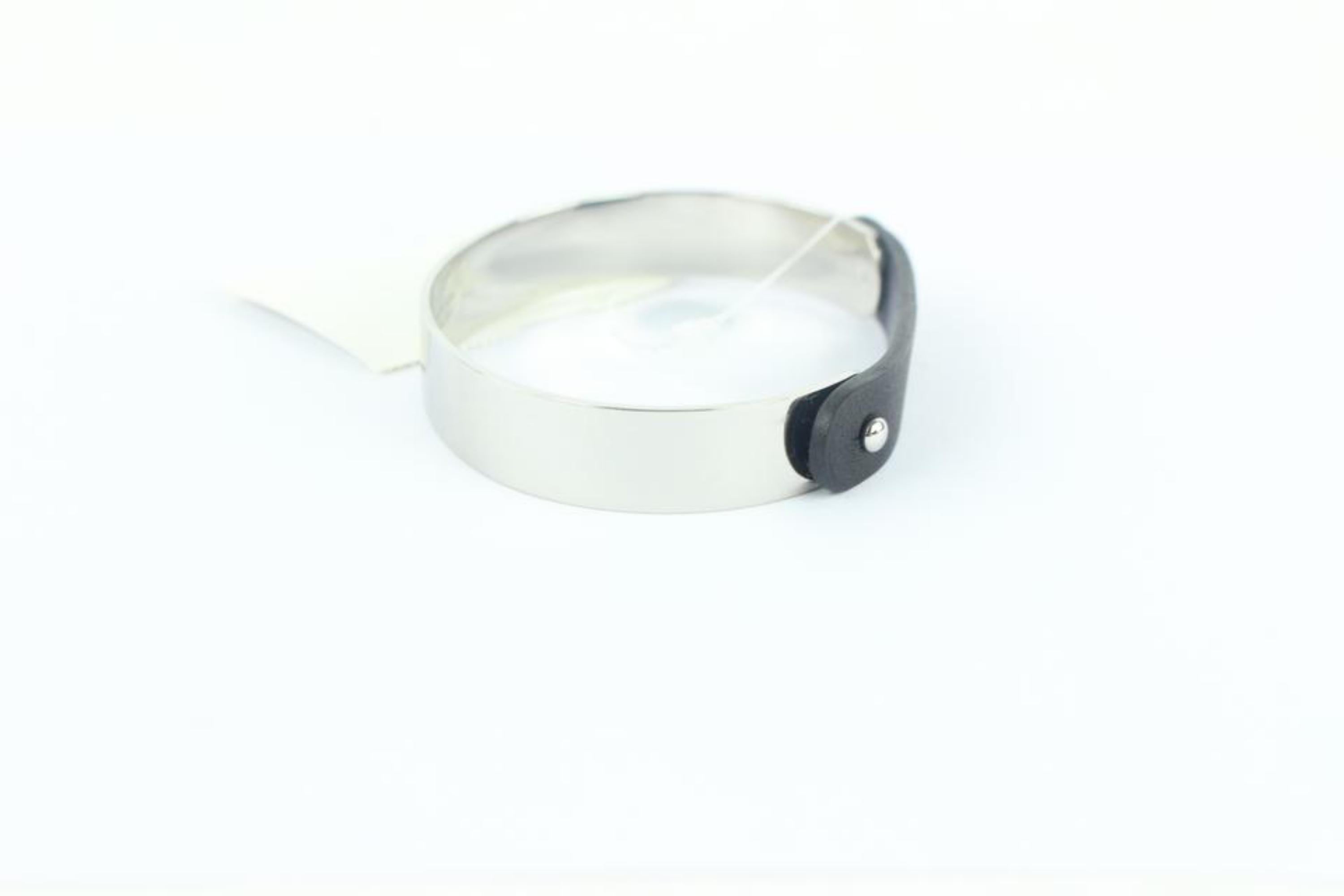 Women's Hermès Silver Black Impulsif Bangle 9001zh74 Bracelet For Sale