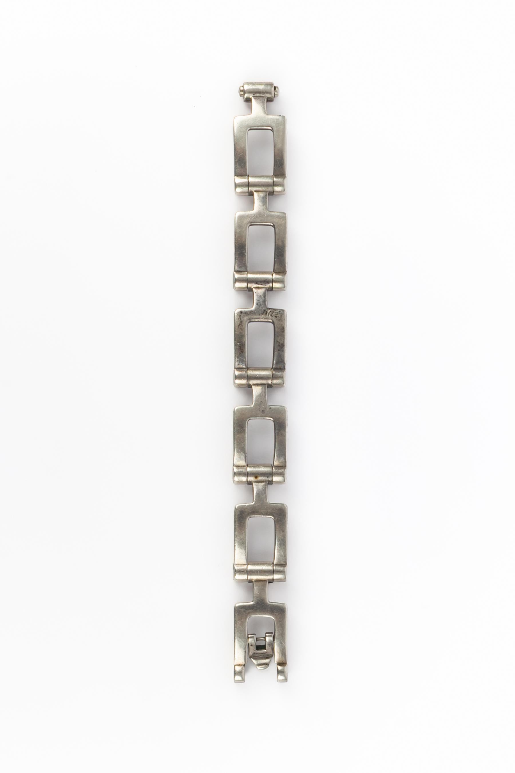 Hermès silver bracelet In Excellent Condition For Sale In SAINT-OUEN-SUR-SEINE, FR