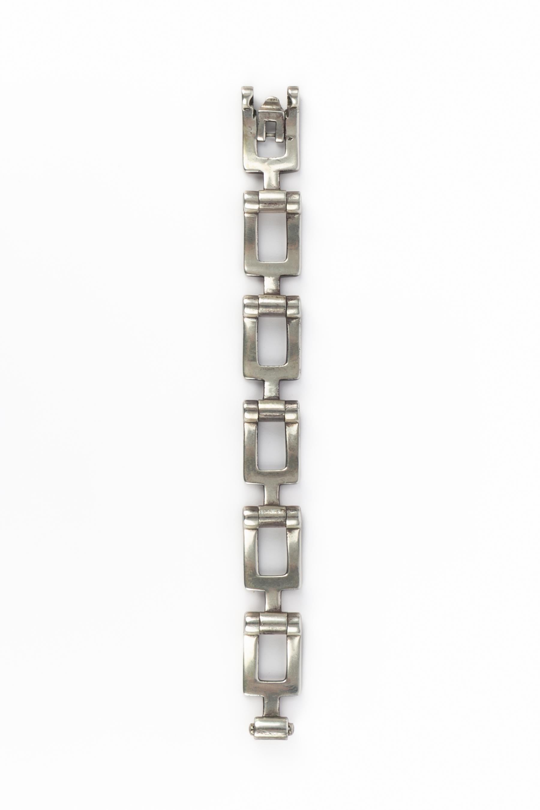 Women's or Men's Hermès silver bracelet For Sale