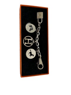 Hermes Silver Breloque Dog Horse H Palladium Bag Charm for Birkin or Kelly