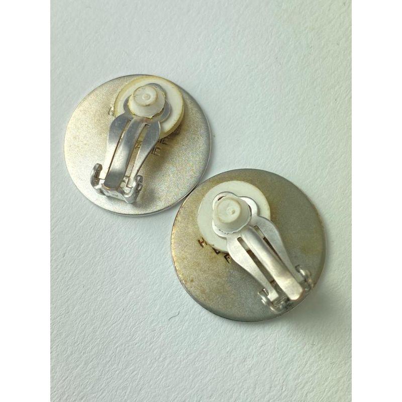 Hermès Silver Clou De Selle Earrings 12HER1116 In Good Condition In Dix hills, NY