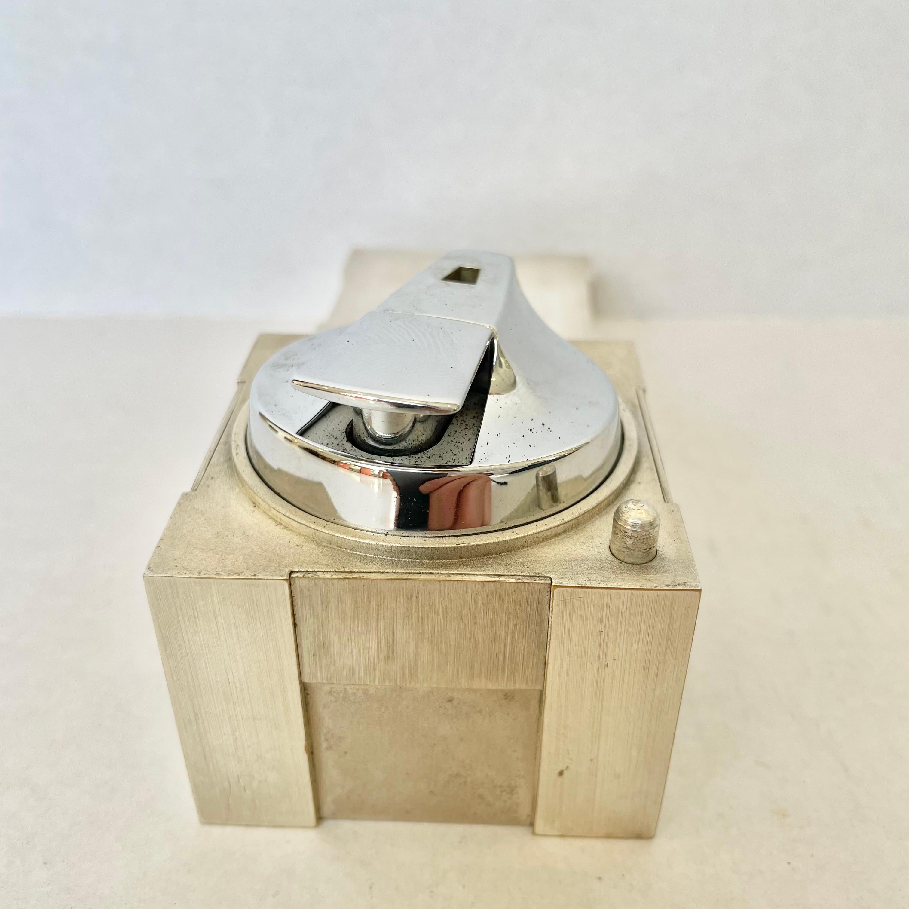 Metal Hermes Silver Cube Lighter, 1960s France For Sale