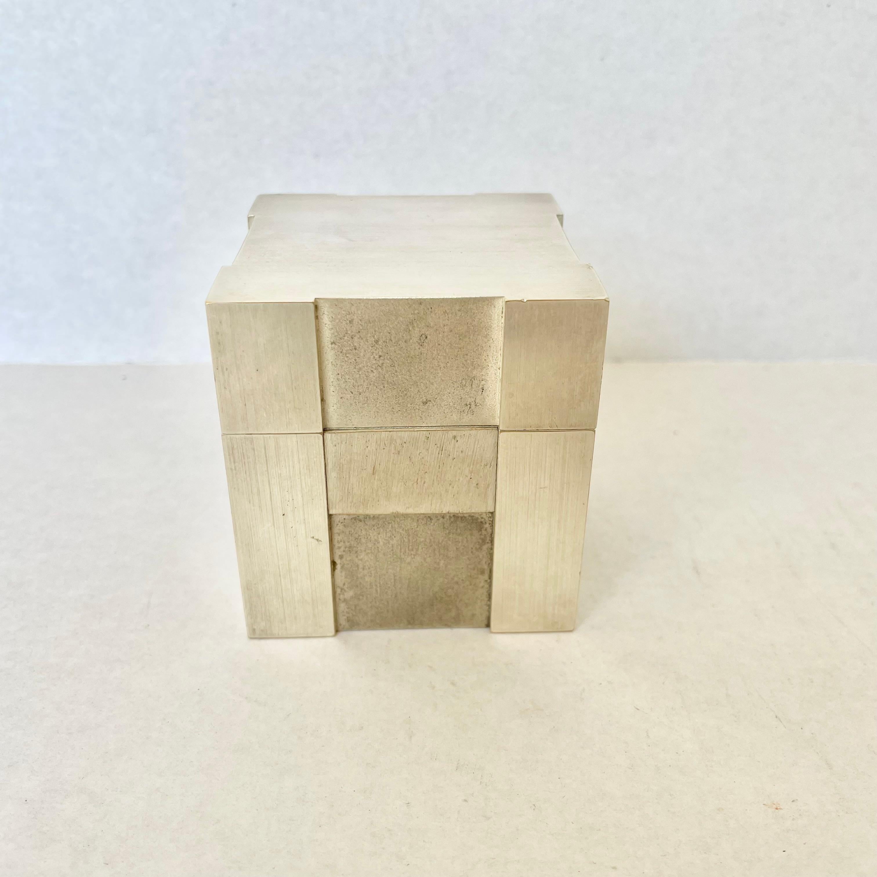 French Hermes Silver Cube Lighter, 1960s France For Sale