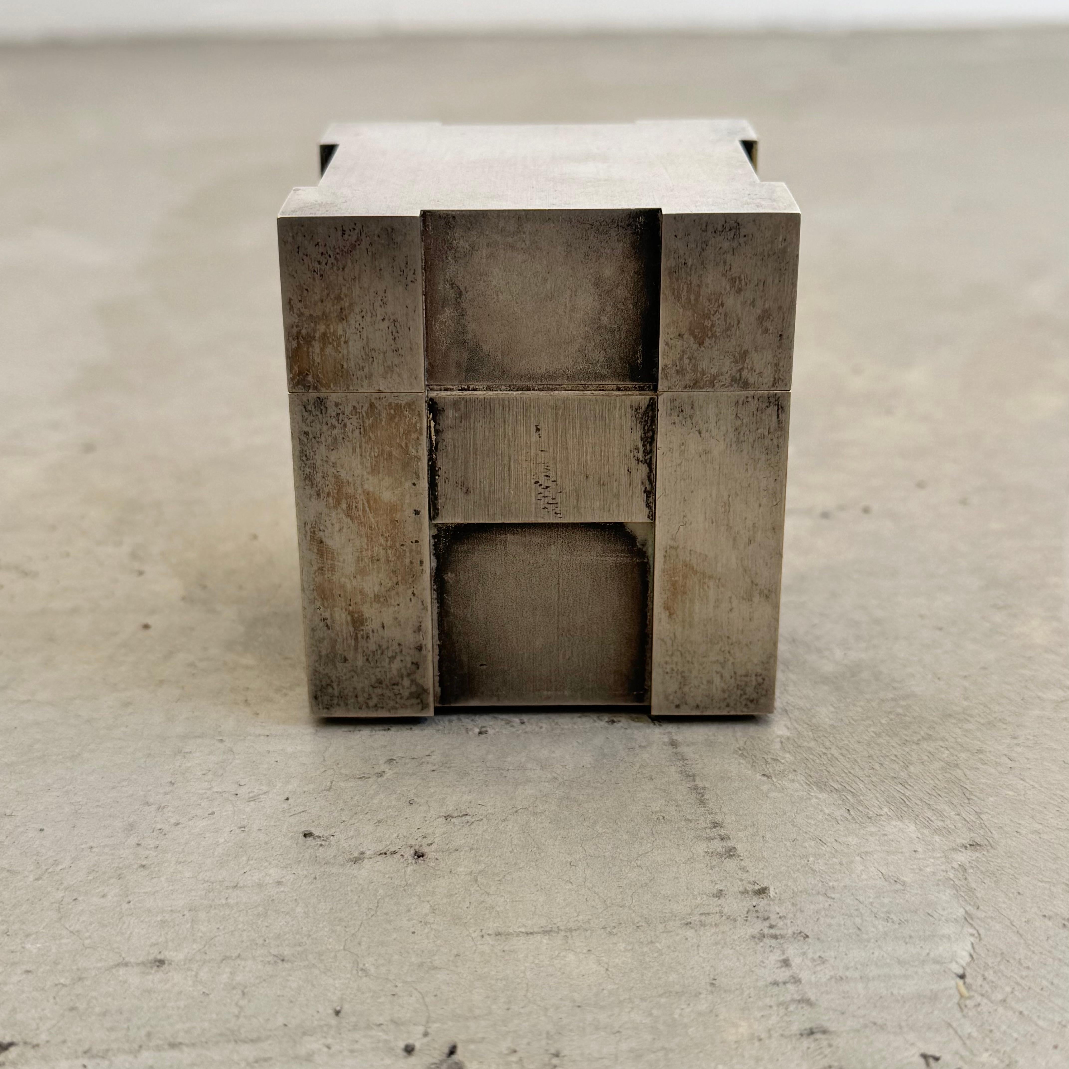 Hermes Silver Cube Lighter, 1960s France In Good Condition For Sale In Los Angeles, CA