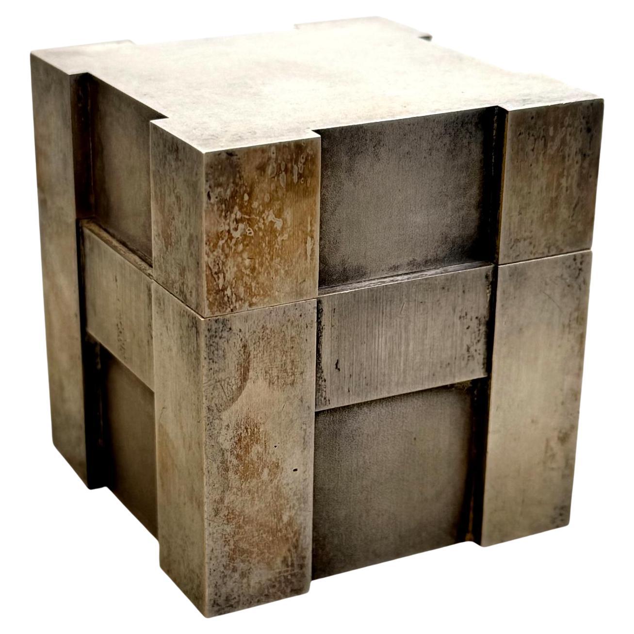 Hermes Silver Cube Lighter, 1960s France