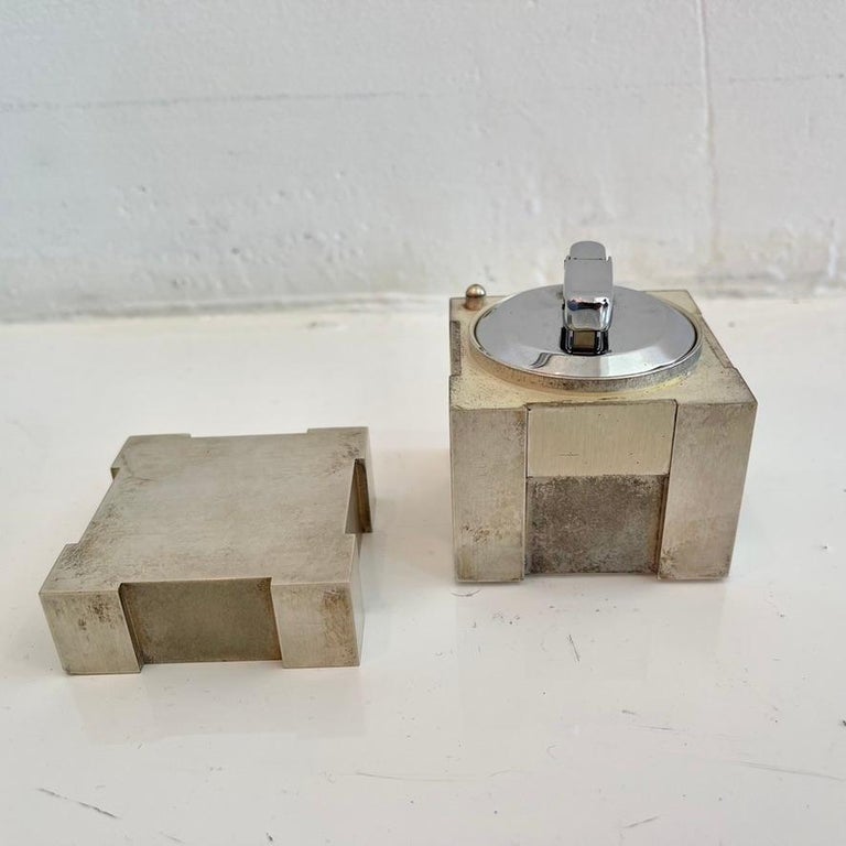 cigarette snuffer cube Hermes Silver Cube Lighter at 1stDibs