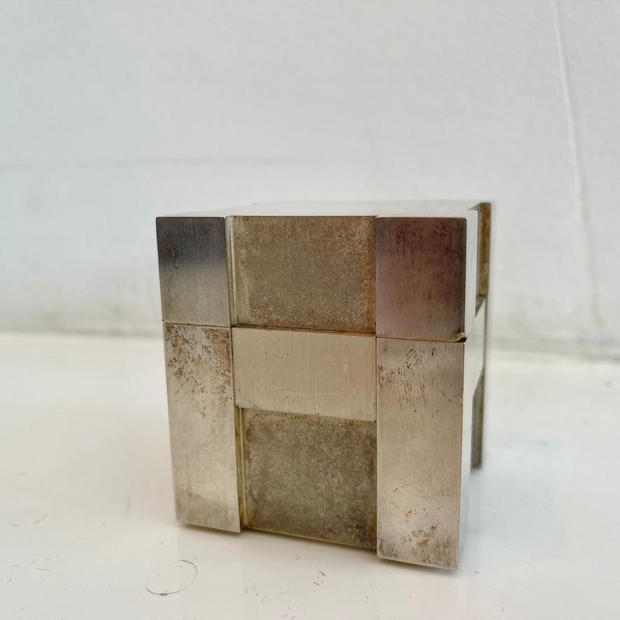 Italian Hermes Silver Cube Lighter
