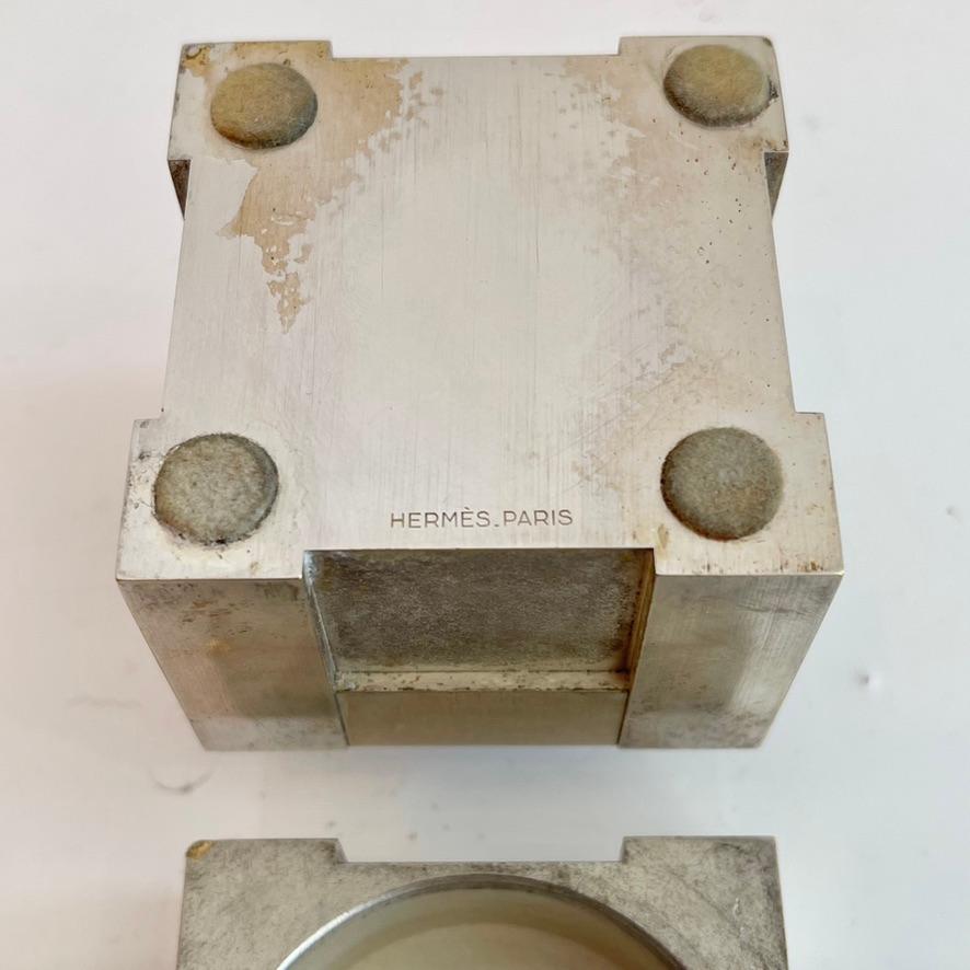 Hermes Silver Cube Lighter In Good Condition In Los Angeles, CA