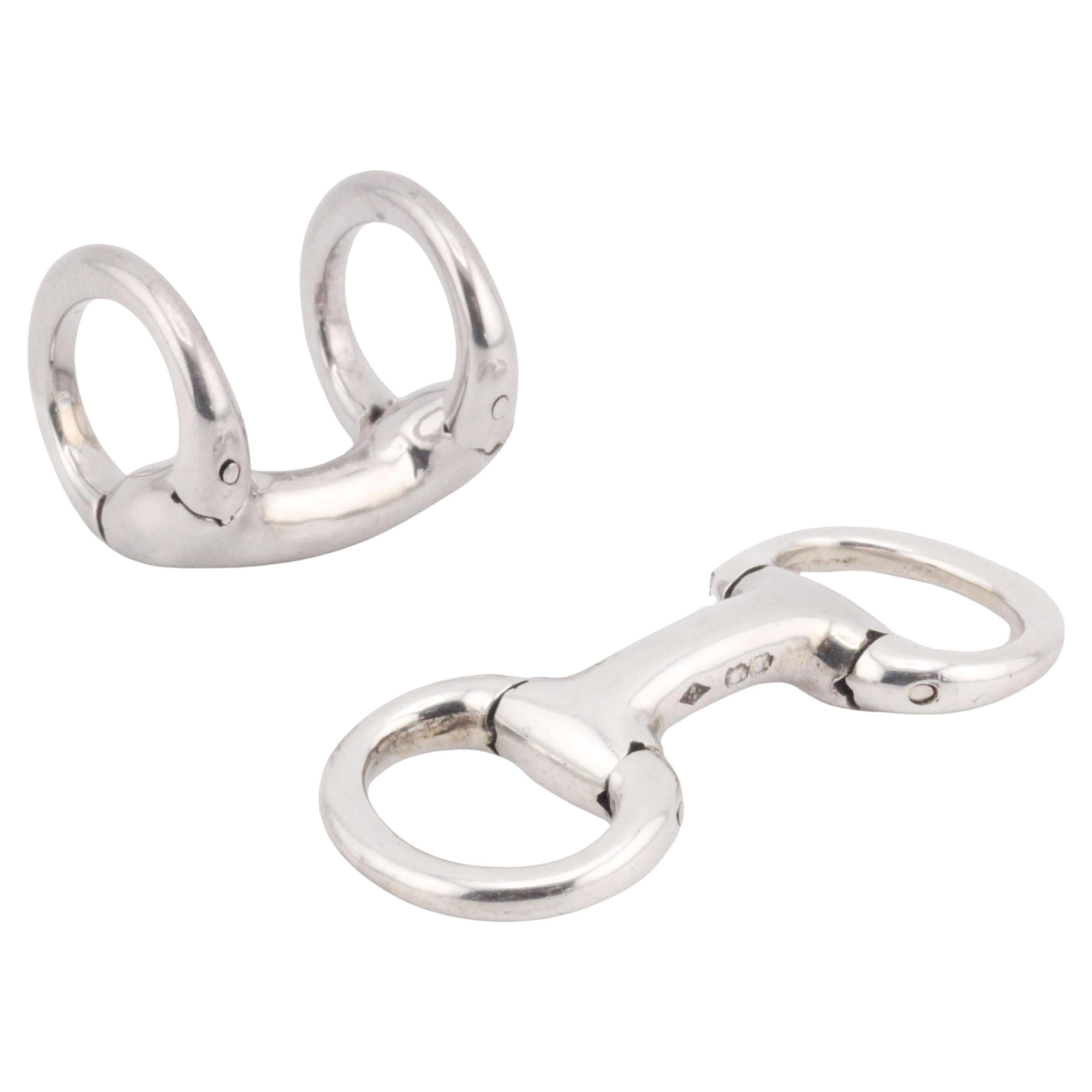 Hermes Silver Cufflinks Horsebit