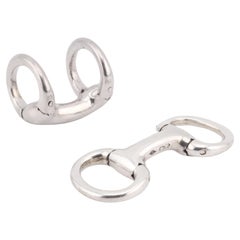 Hermes Silver Cufflinks Horsebit