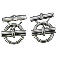 Hermes Silver Cufflinks, Made in London, 2001