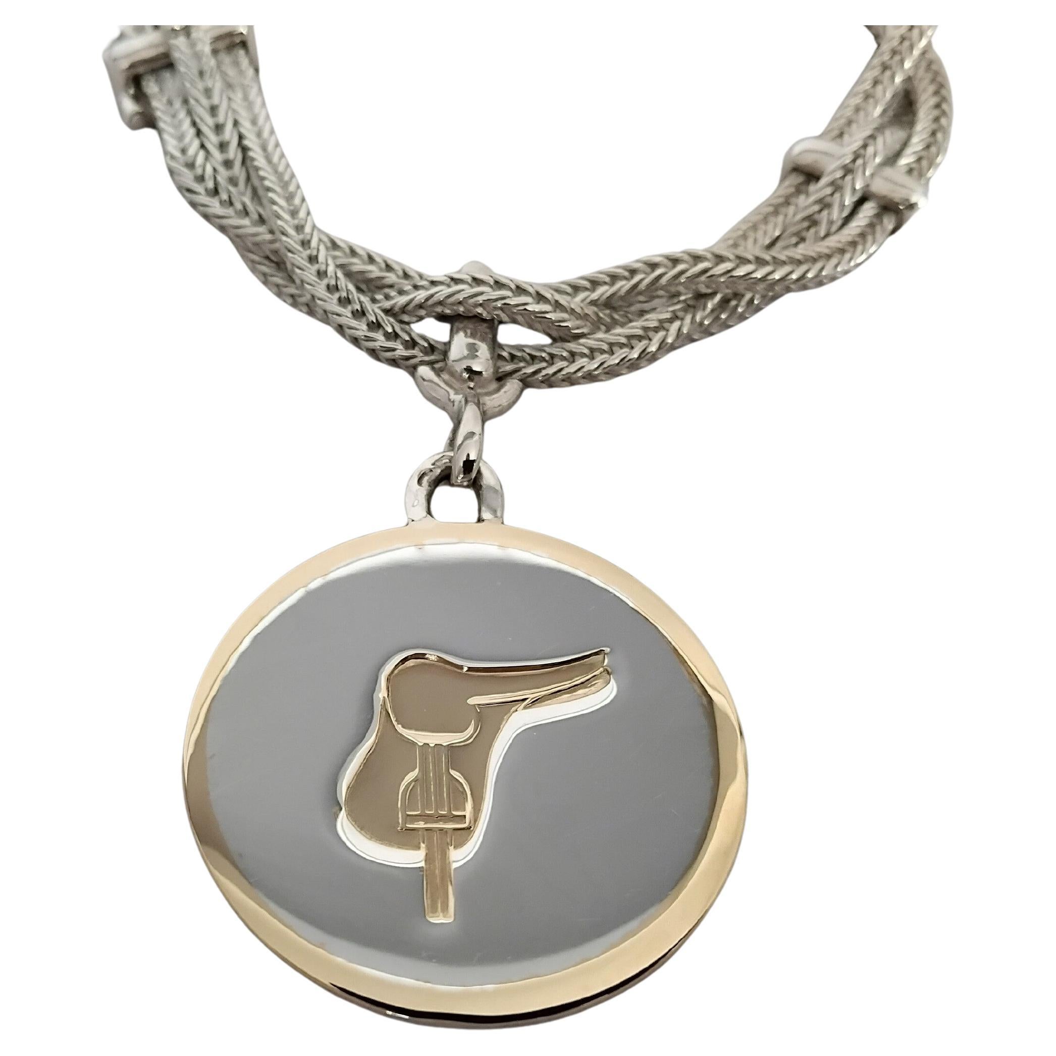 Hermès Bracciale in argento e oro Charms equestre Cavallo a cavallo Texas in vendita 10