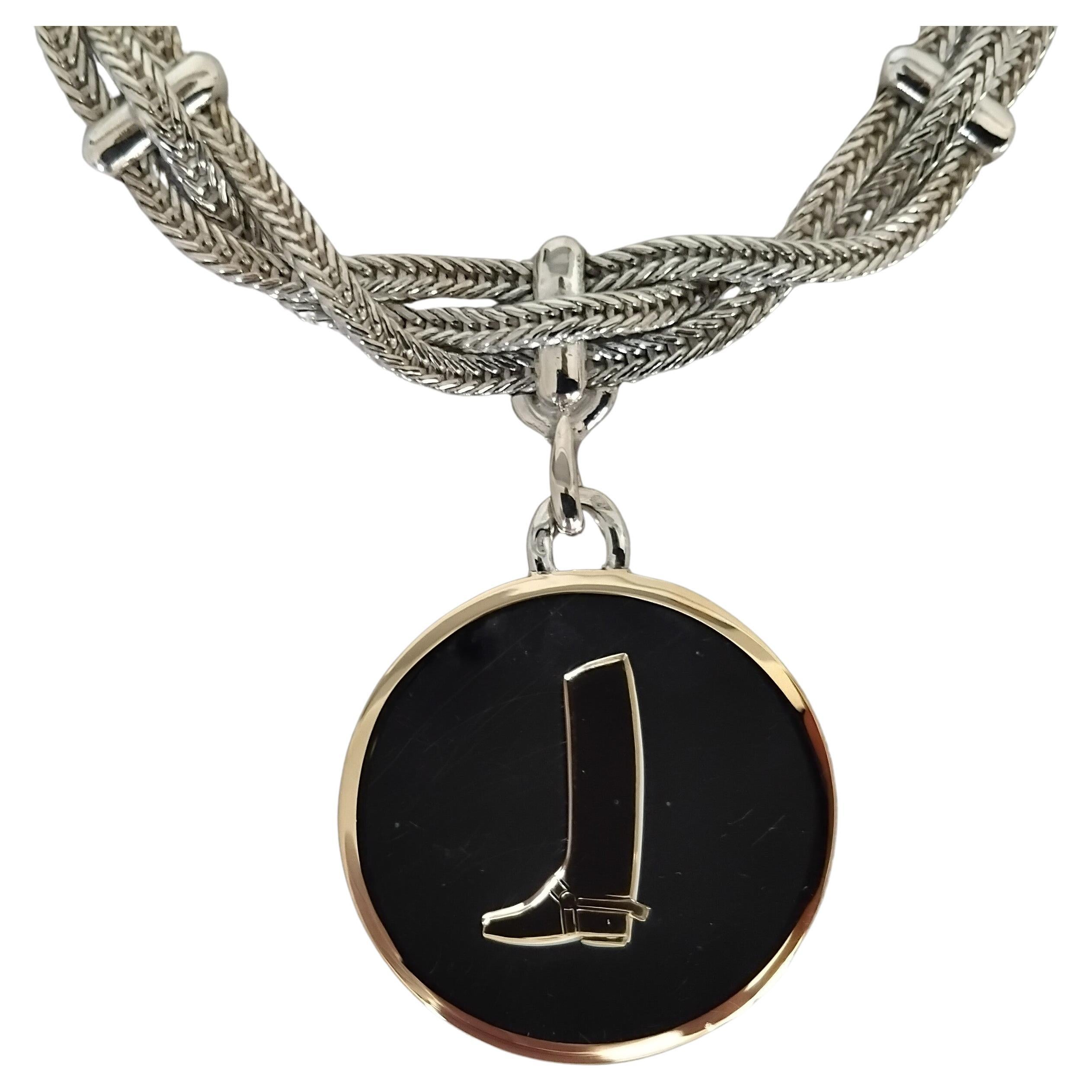 Hermès Bracciale in argento e oro Charms equestre Cavallo a cavallo Texas in vendita 2
