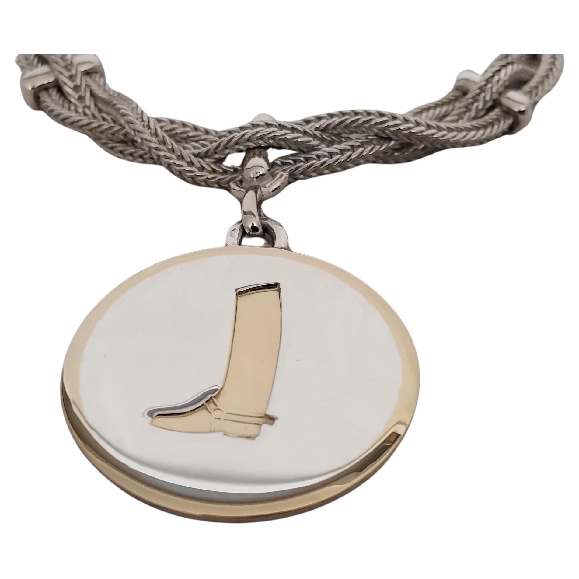 Hermès Bracciale in argento e oro Charms equestre Cavallo a cavallo Texas in vendita 4