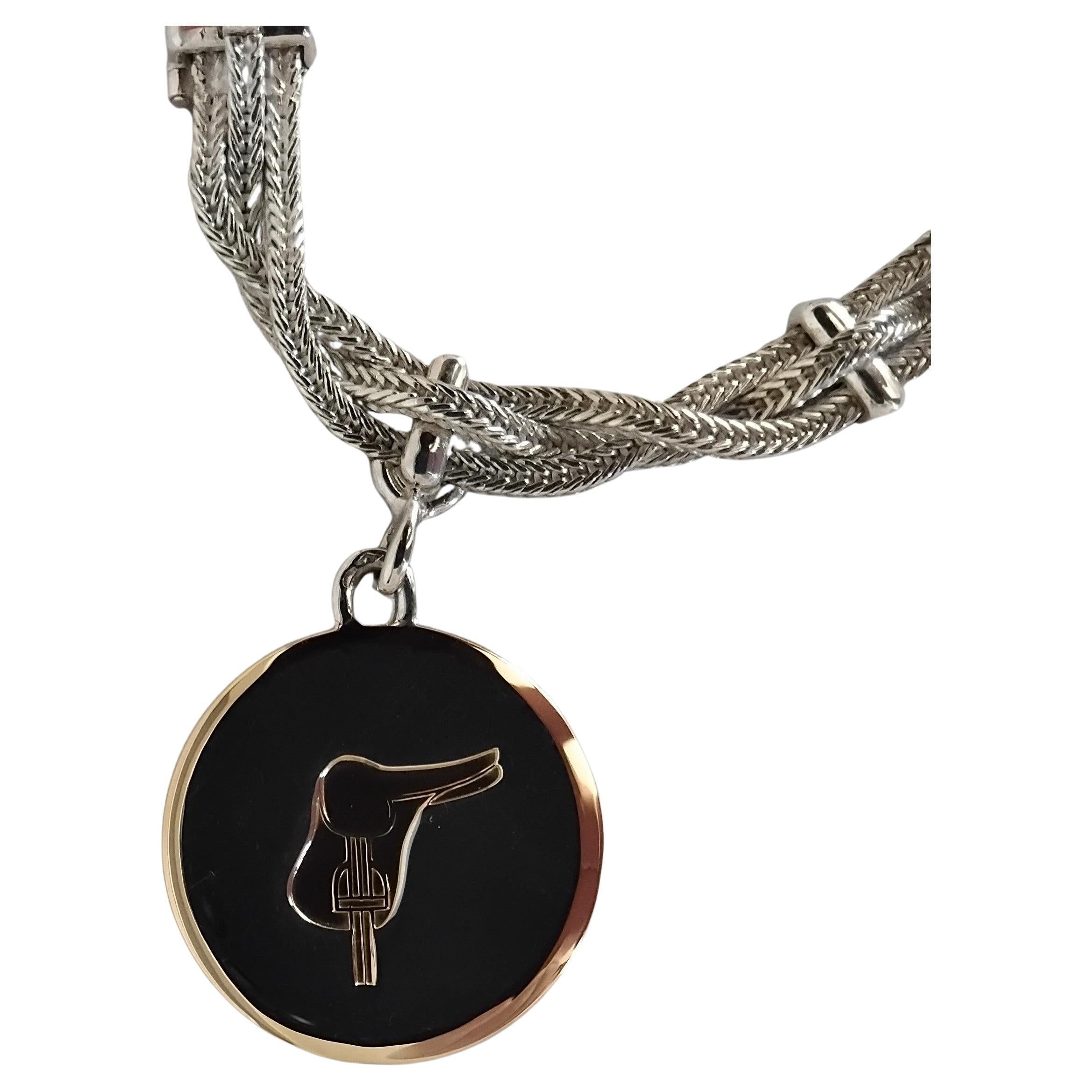 Hermès Bracciale in argento e oro Charms equestre Cavallo a cavallo Texas in vendita 5