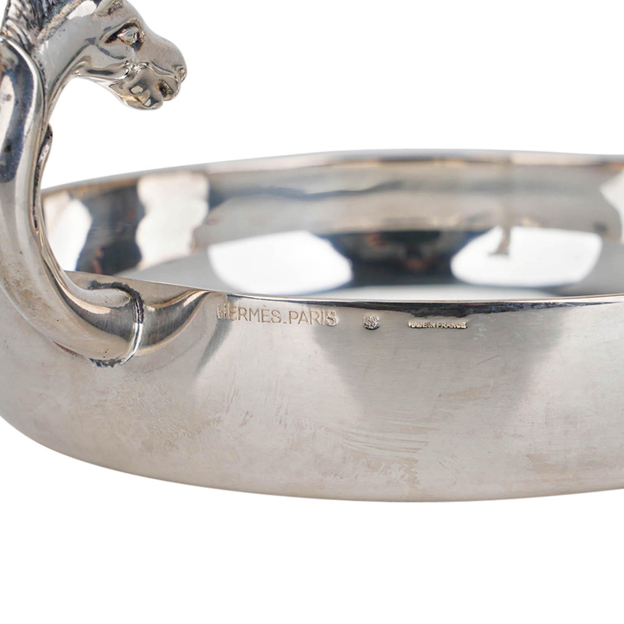 Hermes Silver Horse Head Catch All Pin Tray For Sale 6