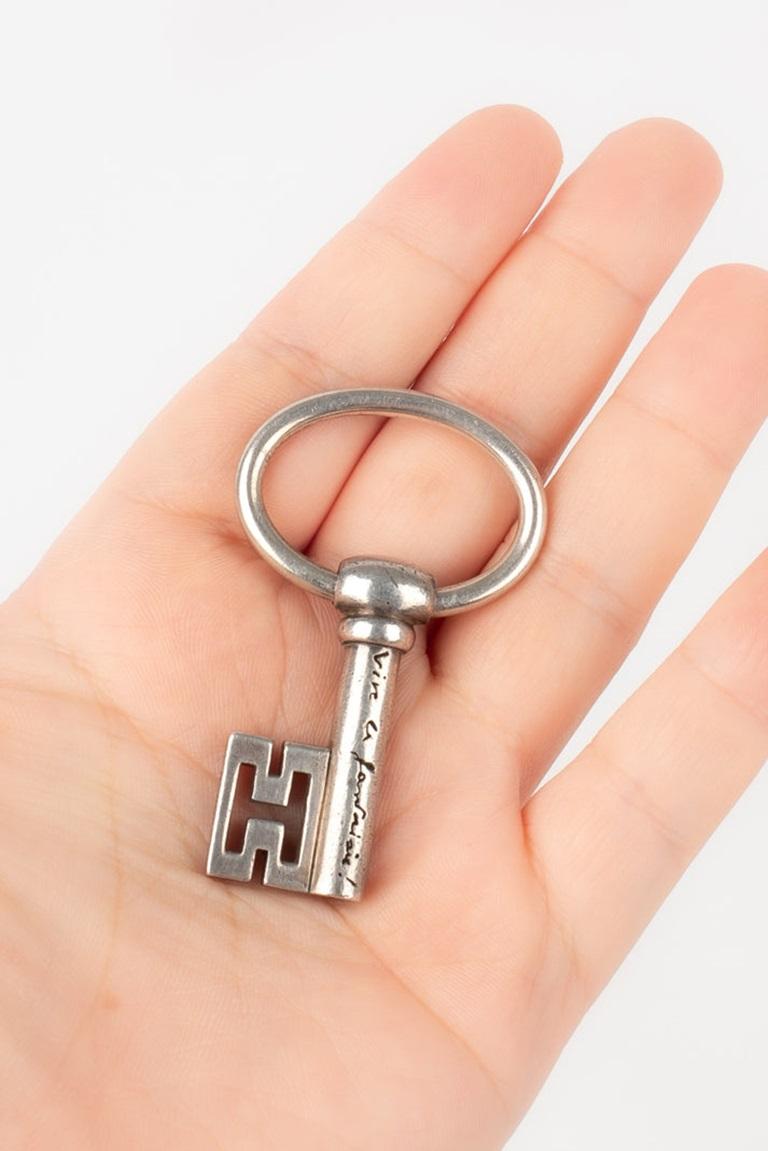 Brown Hermès Silver Key Ring 'Vive la fantaisie', 2004